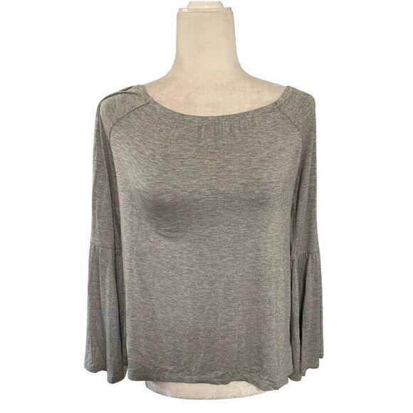 chaser womens solid gray long sleeve top t shirt medium - Picture 1 of 5